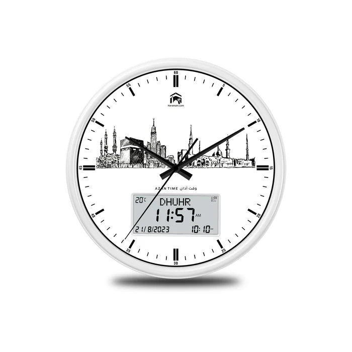 Azan Wall Clock Ana-Digital Athan Prayer Clock